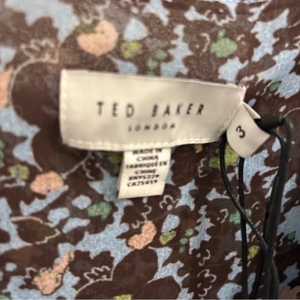 NWT Ted Baker Cherela Dress size 3 / 8 long sleeve printed mini - Picture 9 of 15